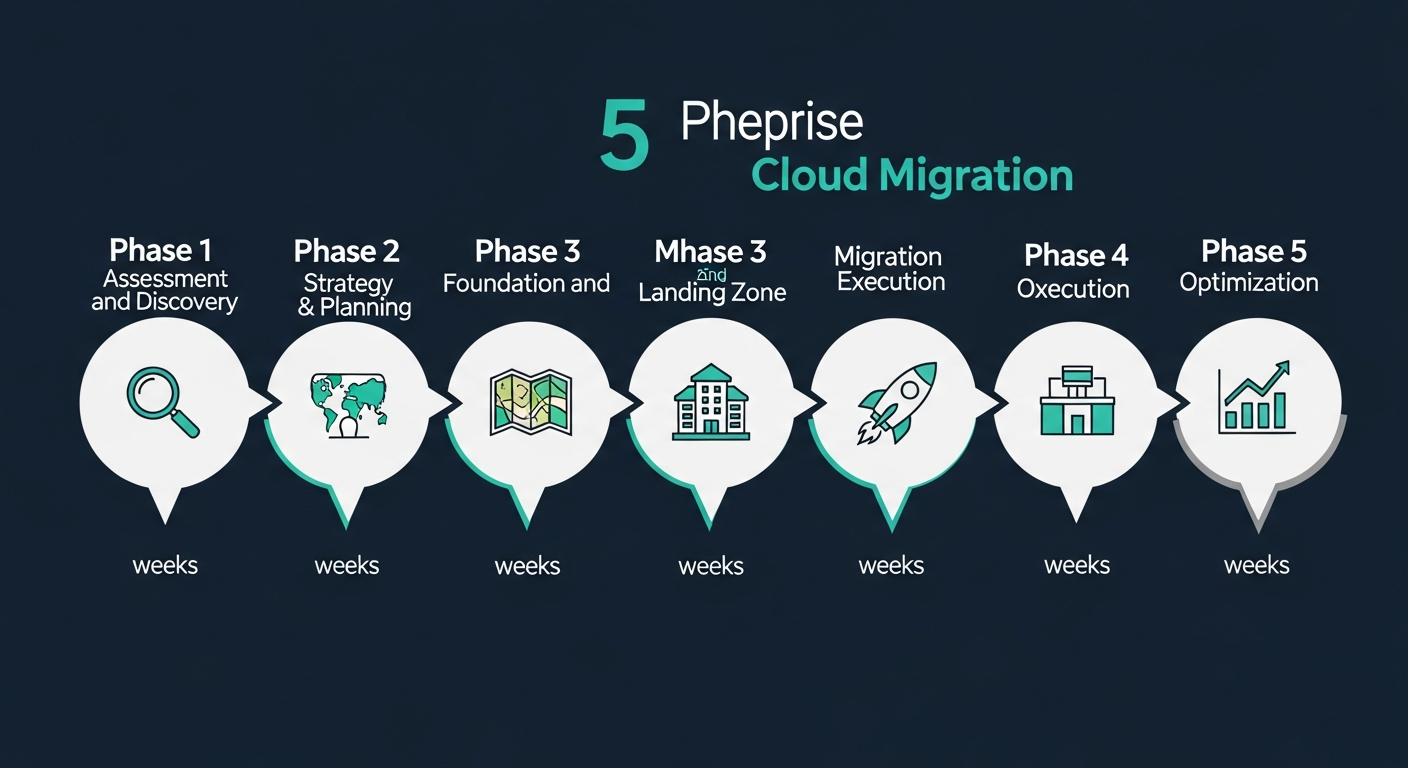 5 Phases of Enterprise Cloud Migration - Assessment, Strategy, Foundation, Execution, Optimization